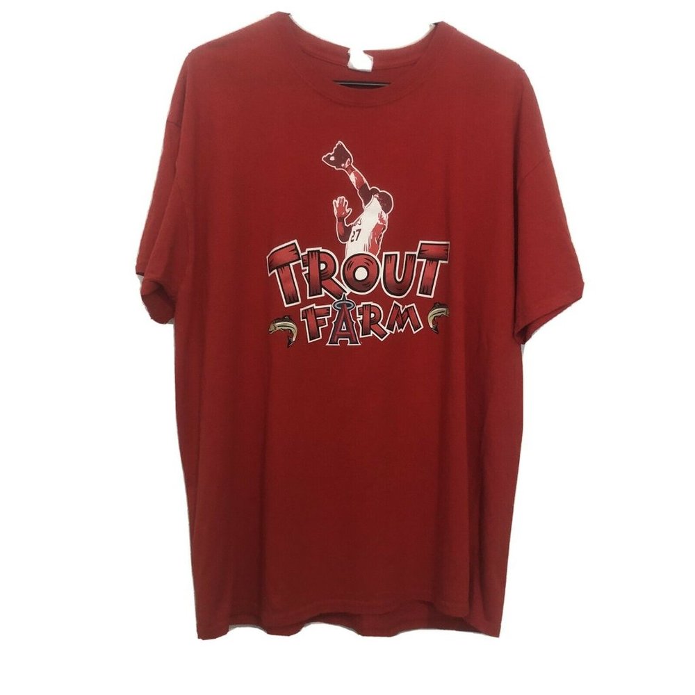 Mike Trout 27 Angels Promotional Trout Farm T-Shirt Men’s XL